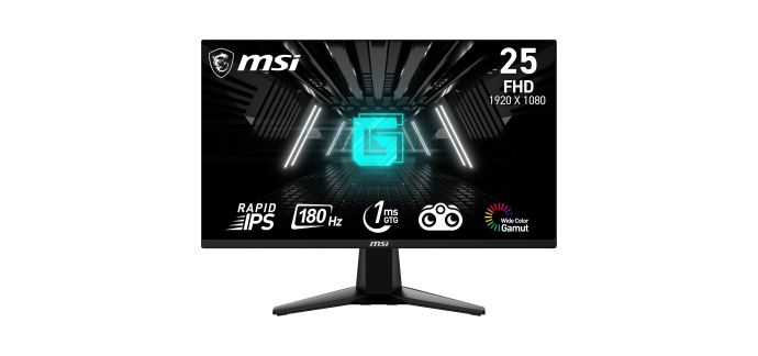 Amazon: Ecran PC 24,5" MSI G255F FHD 180Hz 1ms FreeSync &agrave; 69,99&euro; (au lieu de 111,43&euro;)