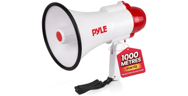 Amazon: M&eacute;gaphone portatif avec sir&egrave;ne, port&eacute;e 732m &agrave; 17,99&euro; (au lieu de 29,89&euro;)