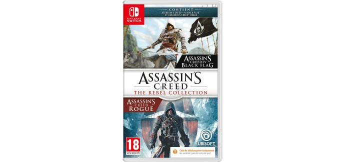 Amazon: Assassin's Creed The Rebel Collection - AC IV Black Flag & Rogue sur Nintendo Switch &agrave; 8.99&euro;