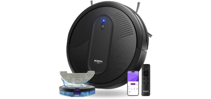 JoyBuy: Aspirateur robot monsga MR1 - 3000 Pa, 140 min &agrave; 59,99&euro; (au lieu de 199,99&euro;)