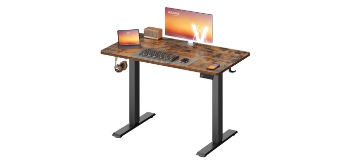 Amazon: Bureau électrique assis-debout Vasagle 100x60cm à 48,99€ (au lieu de 71,99€)