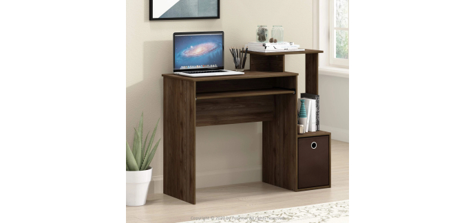Amazon: Bureau Furinno Econ bois marron fonc&eacute; avec bacs lat&eacute;raux &agrave; 35,99&euro; (au lieu de 100,99&euro;)