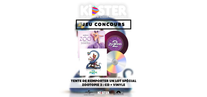 Universal Music: 1 lot Vinyle 45T Zoo + CD Zootopie 2 &agrave; gagner