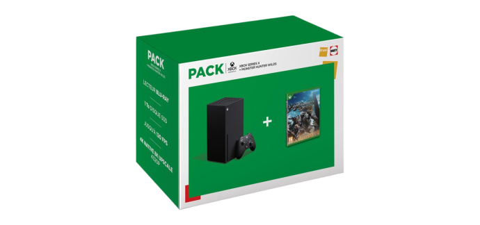 Fnac: Console Xbox Series X + Monster Hunter Wilds Pack &agrave; 549,99&euro; (au lieu de 619,99&euro;)