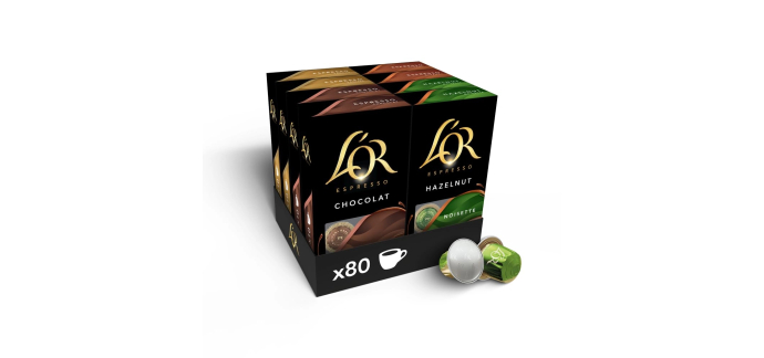 Amazon: Pack de capsules caf&eacute; L'Or aromatis&eacute;s &agrave; 26,44&euro; (au lieu de 33,92&euro;)