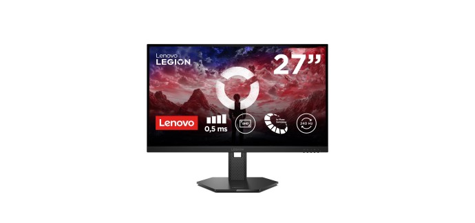 Amazon: Écran PC Lenovo Legion 27Q-10 27" QHD 240Hz 0.5ms à 154,9€ (au lieu de 189,9€)