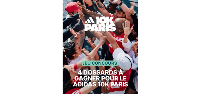 Alltricks: 4 packs dossard adidas 10K Paris 2026 + paire Adizero Evo SL &agrave; gagner