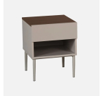 Sweeek: Table de chevet métal et décor bois gris et noyer à 47,99€ (au lieu de 59,99€)