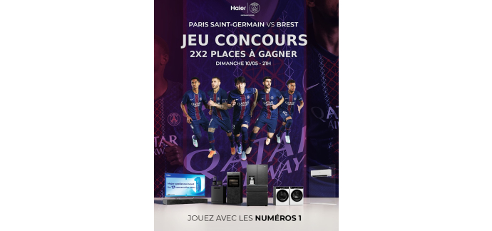 Haier: 2x2 places PSG - Brest au Parc des Princes &agrave; gagner