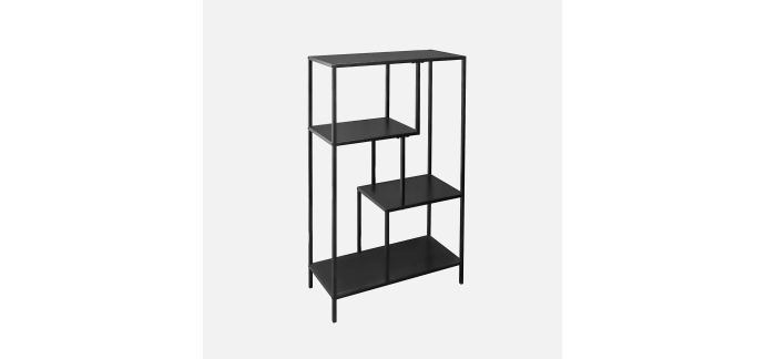 Sweeek: Etag&egrave;re biblioth&egrave;que 4 &eacute;tages m&eacute;tal noir &agrave; 55,99&euro; (au lieu de 69,99&euro;)