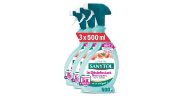 Amazon: Lot de 3 Sanytol Nettoyant Multi-Usages 3x500ml &agrave; 6,75&euro; (au lieu de 13,46&euro;)
