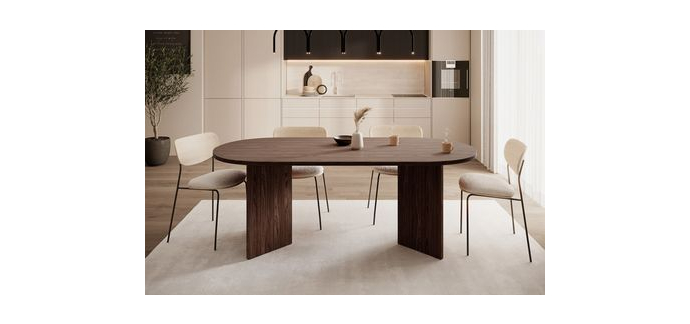 Cdiscount: Table &agrave; manger Ovo Noyer 90x75x204 cm &agrave; 229,99&euro; (au lieu de 389,99&euro;)