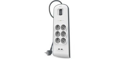 Amazon: Multiprise parafoudre Belkin - 6 prises, 650 J, 2m, 2x USB &agrave; 24,99&euro; (au lieu de 39,90&euro;)