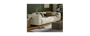 Cdiscount: Canap&eacute; droit 3 places Ray - tissu textur&eacute; beige &agrave; 499&euro; (au lieu de 899,99&euro;)