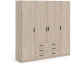 Cdiscount: Armoire VEGA - Chêne Jackson - 4 portes + 3 tiroirs - L195,5 x P49,6 x H200,4 cm à 349,99€