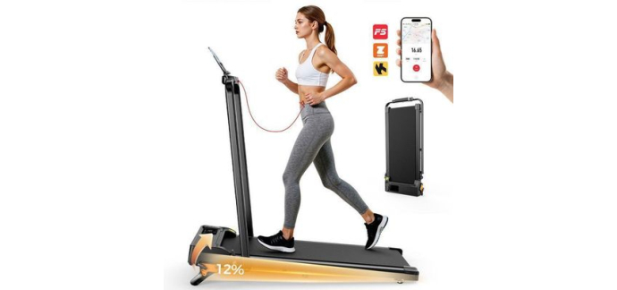 Cdiscount: Tapis de course pliable FT52 - 12% inclinaison, 12 km/h, 2,5 HP &agrave; 132,99&euro; (au lieu de 308,99&euro;)