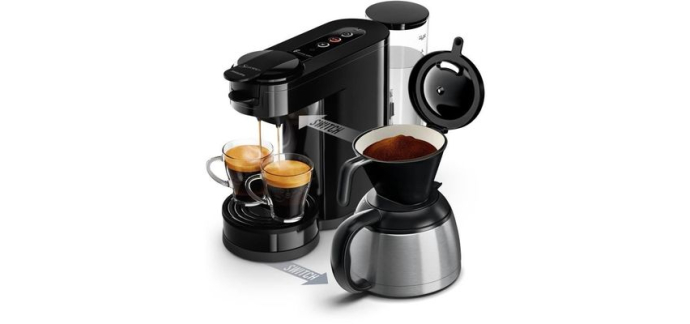 Cdiscount: Cafeti&egrave;re PHILIPS SENSEO HD6592/65 Switch 2-en-1 dosette & filtre &agrave; 84,99&euro; (au lieu de 129,99&euro;)