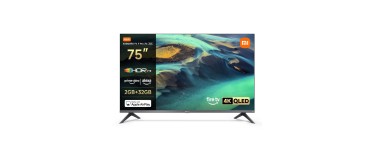 Amazon: TV 75" Xiaomi TV F Pro 75 - QLED 190 cm, 4K UHD, Smart TV &agrave; 549&euro; (au lieu de 599&euro;)