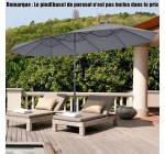 Cdiscount: Parasol double XXL COSTWAY 470x280 cm, 12 baleines, manivelle à 80,99€ (au lieu de 153,99€)