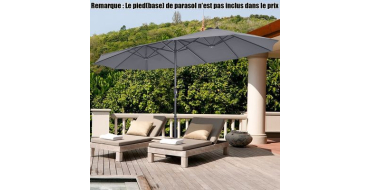 Cdiscount: Parasol double XXL COSTWAY 470x280 cm, 12 baleines, manivelle &agrave; 80,99&euro; (au lieu de 153,99&euro;)