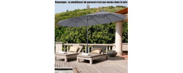 Cdiscount: Parasol double XXL COSTWAY 470x280 cm, 12 baleines, manivelle &agrave; 80,99&euro; (au lieu de 153,99&euro;)