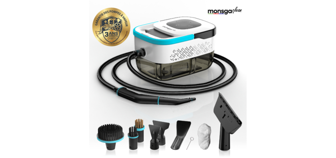 JoyBuy: Nettoyeur vapeur Monsga 1500W - 3,5 bar, 1,6L, 120m&sup2; &agrave; 39,99&euro; (au lieu de 249,99&euro;)