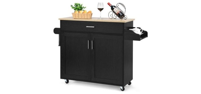 Cdiscount: COSTWAY Desserte de Cuisine avec placard, tiroir, porte-épices à 118,99€ (au lieu de 189,99€)