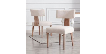 Cdiscount: Wahson Lot de 2 chaises salle &agrave; manger bois et lin, cr&egrave;me &agrave; 133,99&euro; (au lieu de 229,99&euro;)
