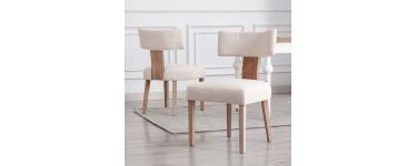 Cdiscount: Wahson Lot de 2 chaises salle &agrave; manger bois et lin, cr&egrave;me &agrave; 133,99&euro; (au lieu de 229,99&euro;)