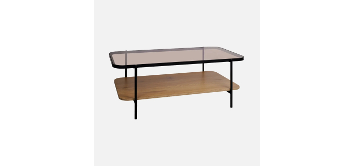 Sweeek: Table basse vintage m&eacute;tal noir double plateaux &agrave; 90,99&euro; (au lieu de 129,99&euro;)