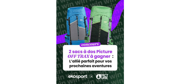 Ekosport: 2 sacs &agrave; dos OFF TRAX 30+10L Picture &agrave; gagner