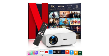 Cdiscount: Vid&eacute;oprojecteur 4K Netflix certifi&eacute;, autofocus, 26000 lumens &agrave; 121,99&euro; (au lieu de 279,99&euro;)