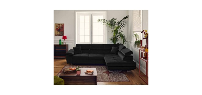 Cdiscount: Canap&eacute; d'angle droit 5 places Dimas convertible avec coffre &agrave; 699&euro; (au lieu de 899,99&euro;)