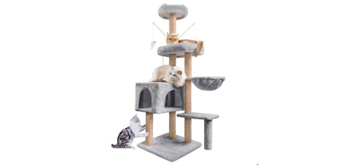 Cdiscount: Arbre &agrave; chat griffoir 145cm, 7 poteaux sisal, 5 plateformes &agrave; 26,98&euro; (au lieu de 39,99&euro;)