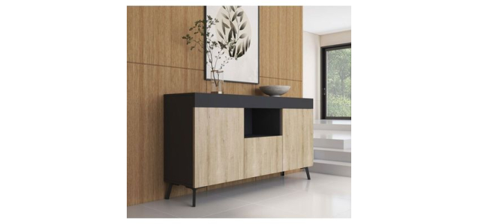 Cdiscount: Buffet Bahut Noir 130x70x32.5cm &agrave; 69.99&euro; (au lieu de 99&euro;)