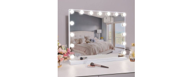 Cdiscount: Miroir de maquillage FENCHILIN Hollywood 15 LED - 58x46cm, loupe 10x &agrave; 45,99&euro; (au lieu de 59,99&euro;)