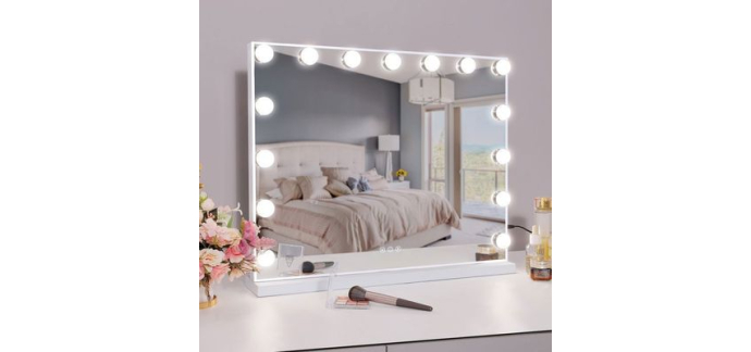 Cdiscount: Miroir de maquillage FENCHILIN Hollywood 15 LED - 58x46cm, loupe 10x &agrave; 45,99&euro; (au lieu de 59,99&euro;)