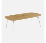 Sweeek: Table basse rectangulaire 120cm chêne - pieds chromés à 84,99€ (au lieu de 99,99€)