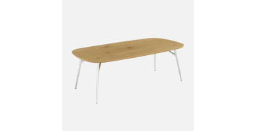Sweeek: Table basse rectangulaire 120cm ch&ecirc;ne - pieds chrom&eacute;s &agrave; 84,99&euro; (au lieu de 99,99&euro;)