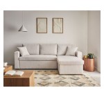Cdiscount: Canap&eacute; d'angle r&eacute;versible 4 places Cyrus - convertible avec coffre, velours c&ocirc;tel&eacute; &agrave; 399&euro;