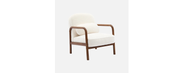 Sweeek: Fauteuil bois teint&eacute; noyer clair et fausse fourrure &agrave; 116,99&euro; (au lieu de 179,99&euro;)