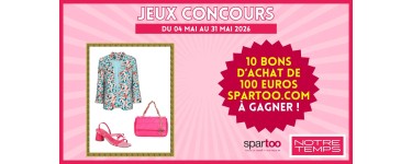 Notre Temps: 10 bons d'achat de 100&euro; SPARTOO.COM &agrave; gagner