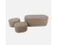 Sweeek: Banc coffre bouclette taupe avec 2 poufs de rangement à 125,99€ (au lieu de 179,99€)