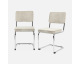 Sweeek: 2 chaises cantilever velours côtelé Crème à 119,99€ (au lieu de 199,99€)