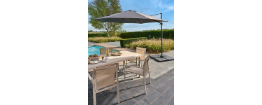 Castorama: Parasol d&eacute;port&eacute; GoodHome Brindisi 3,5m - inclinable, manivelle &agrave; 99,9&euro; (au lieu de 169,9&euro;)