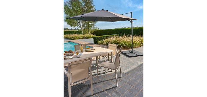Castorama: Parasol d&eacute;port&eacute; GoodHome Brindisi 3,5m - inclinable, manivelle &agrave; 99,9&euro; (au lieu de 169,9&euro;)