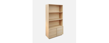 Sweeek: Biblioth&egrave;que effet bois naturel 2 portes 5 niveaux &agrave; 159,99&euro; (au lieu de 199,99&euro;)