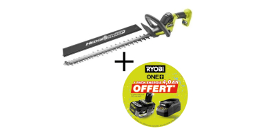 Cdiscount: Taille-haies Ryobi Linea 18V ONE+ 1 Batterie 4Ah & chargeur &agrave; 124,99&euro; (au lieu de 209,99&euro;)