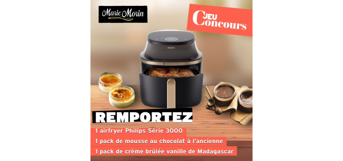 Marmiton: 1 Airfryer Philips Série 3000 6.2L + packs crèmes brûlées et mousses au chocolat à gagner