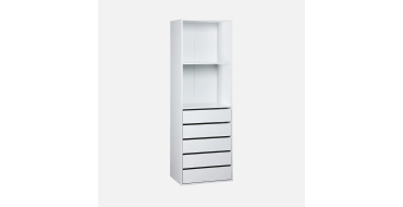 Sweeek: Module dressing 5 tiroirs, 2 &eacute;tag&egrave;res, blanc &agrave; 152,99&euro; (au lieu de 179,99&euro;)